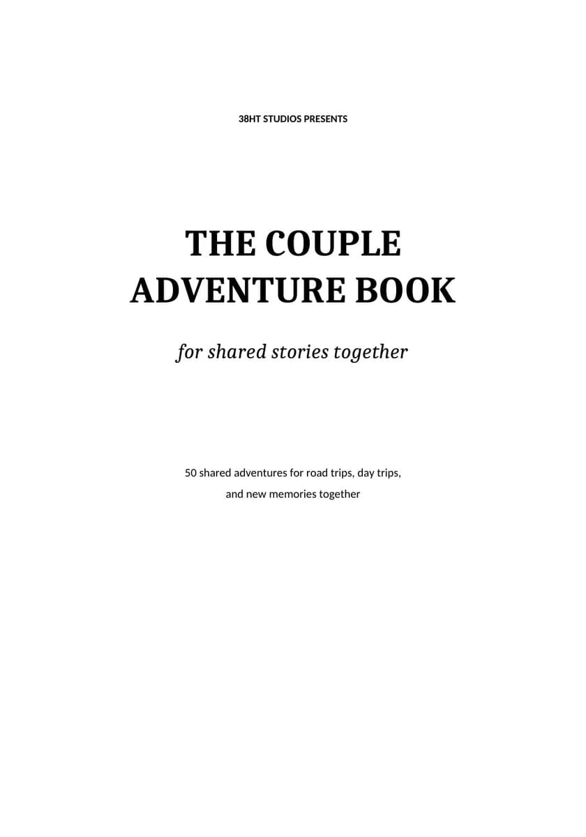 The Couple Adventure Book interior page 1