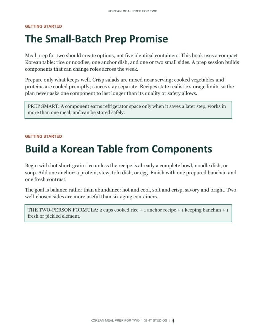 Korean Meal Prep for Two Cookbook interior page 4