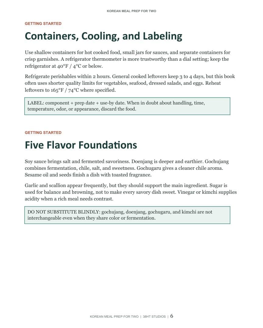 Korean Meal Prep for Two Cookbook interior page 6