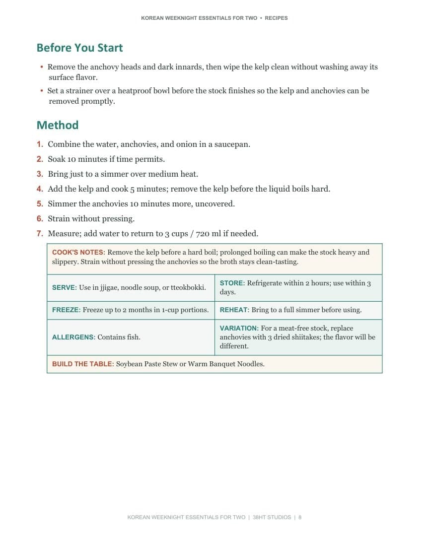 Korean Weeknight Essentials for Two Cookbook: Volume 1 interior page 11