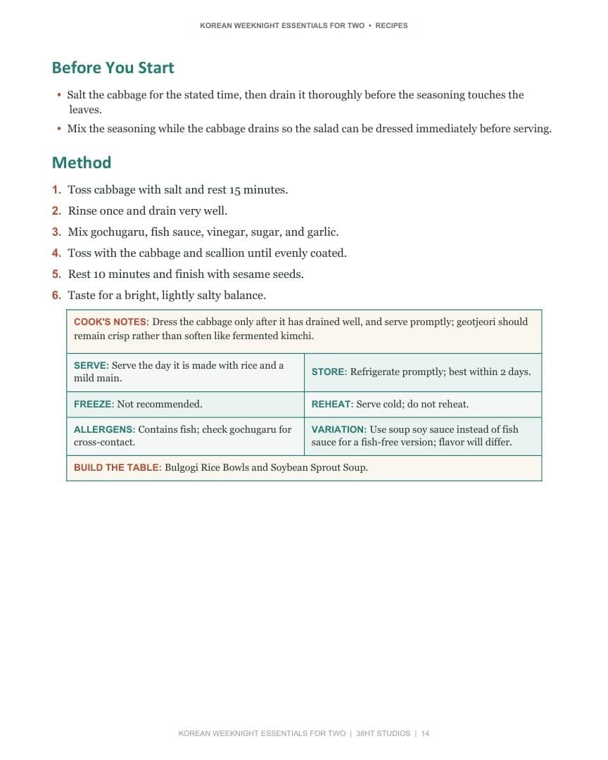 Korean Weeknight Essentials for Two Cookbook: Volume 1 interior page 17