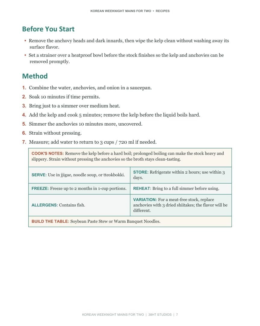 Korean Weeknight Essentials for Two Cookbook: Volume 2 interior page 10
