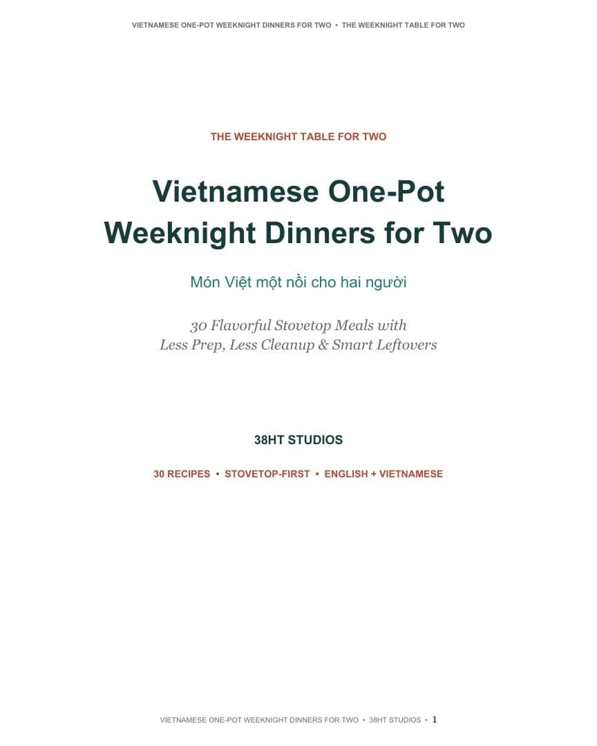 Vietnamese One Pot for Two Cookbook interior page 1