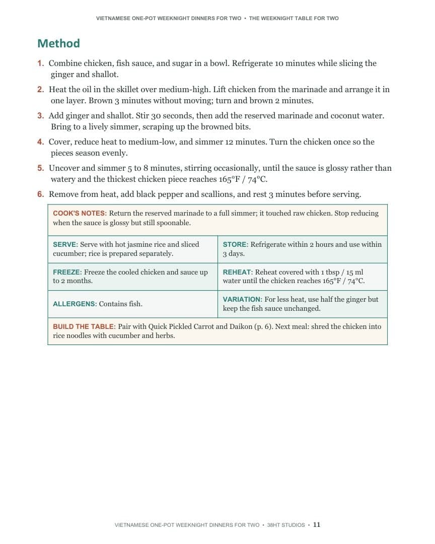 Vietnamese One Pot for Two Cookbook interior page 11