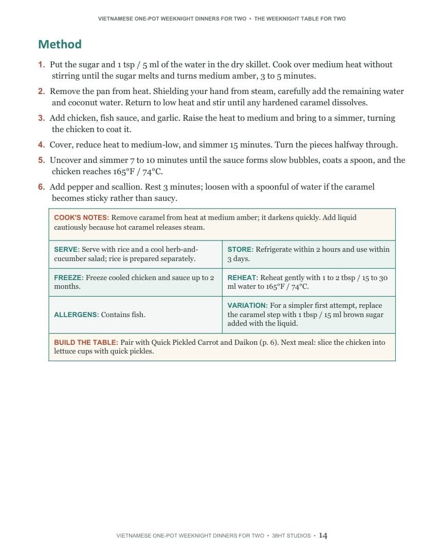 Vietnamese One Pot for Two Cookbook interior page 14