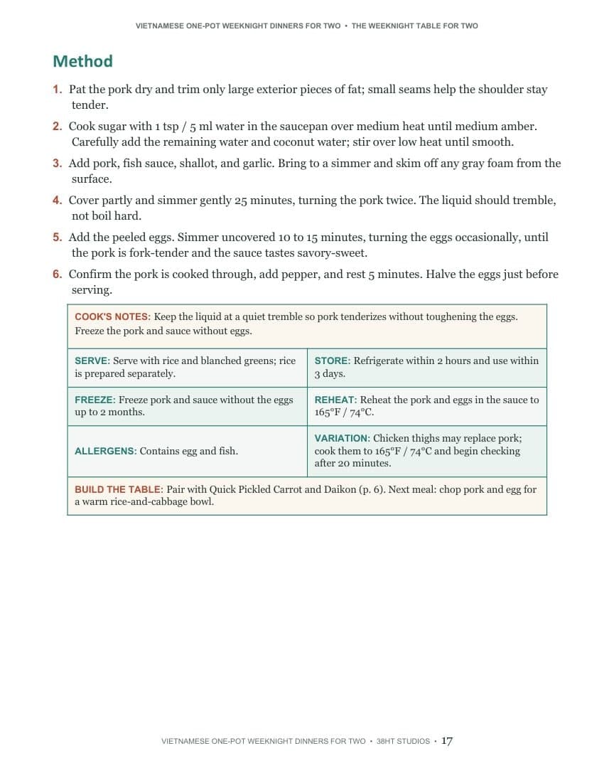 Vietnamese One Pot for Two Cookbook interior page 17