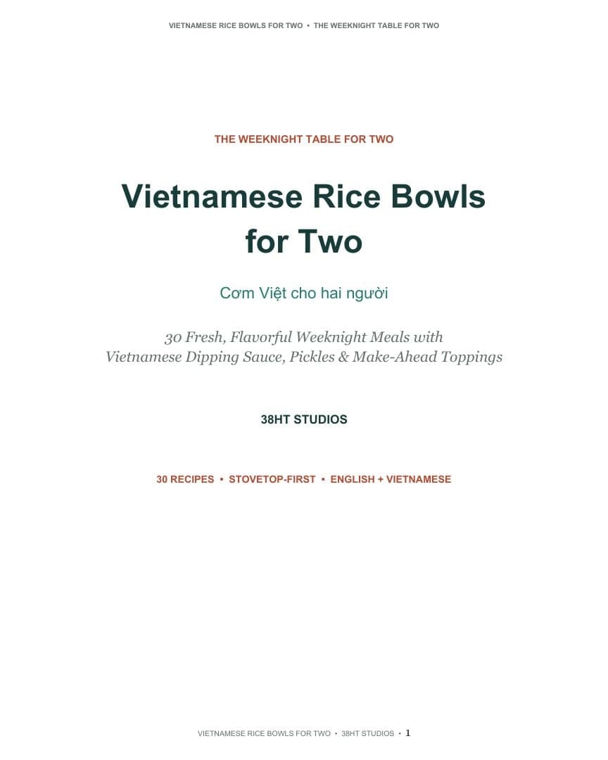 Vietnamese Rice Bowls for Two Cookbook interior page 1