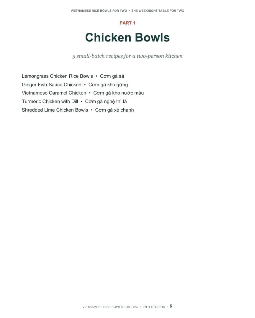 Vietnamese Rice Bowls for Two Cookbook interior page 8