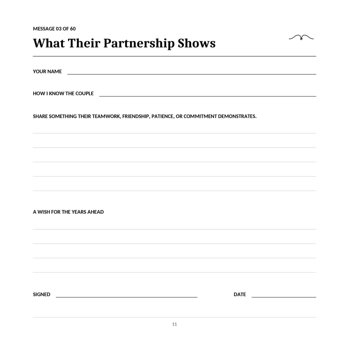 25th Wedding Anniversary Guest Book & Memory Keepsake interior line art 11