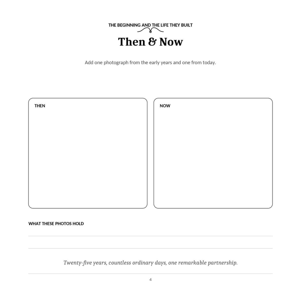 25th Wedding Anniversary Guest Book & Memory Keepsake interior line art 4