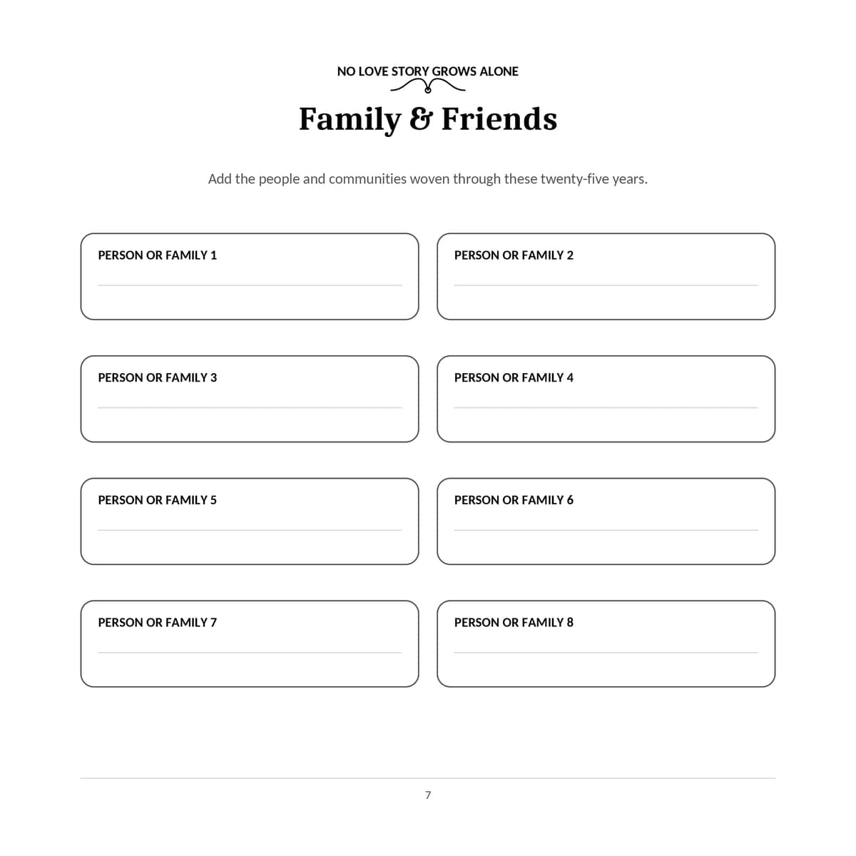25th Wedding Anniversary Guest Book & Memory Keepsake interior line art 7