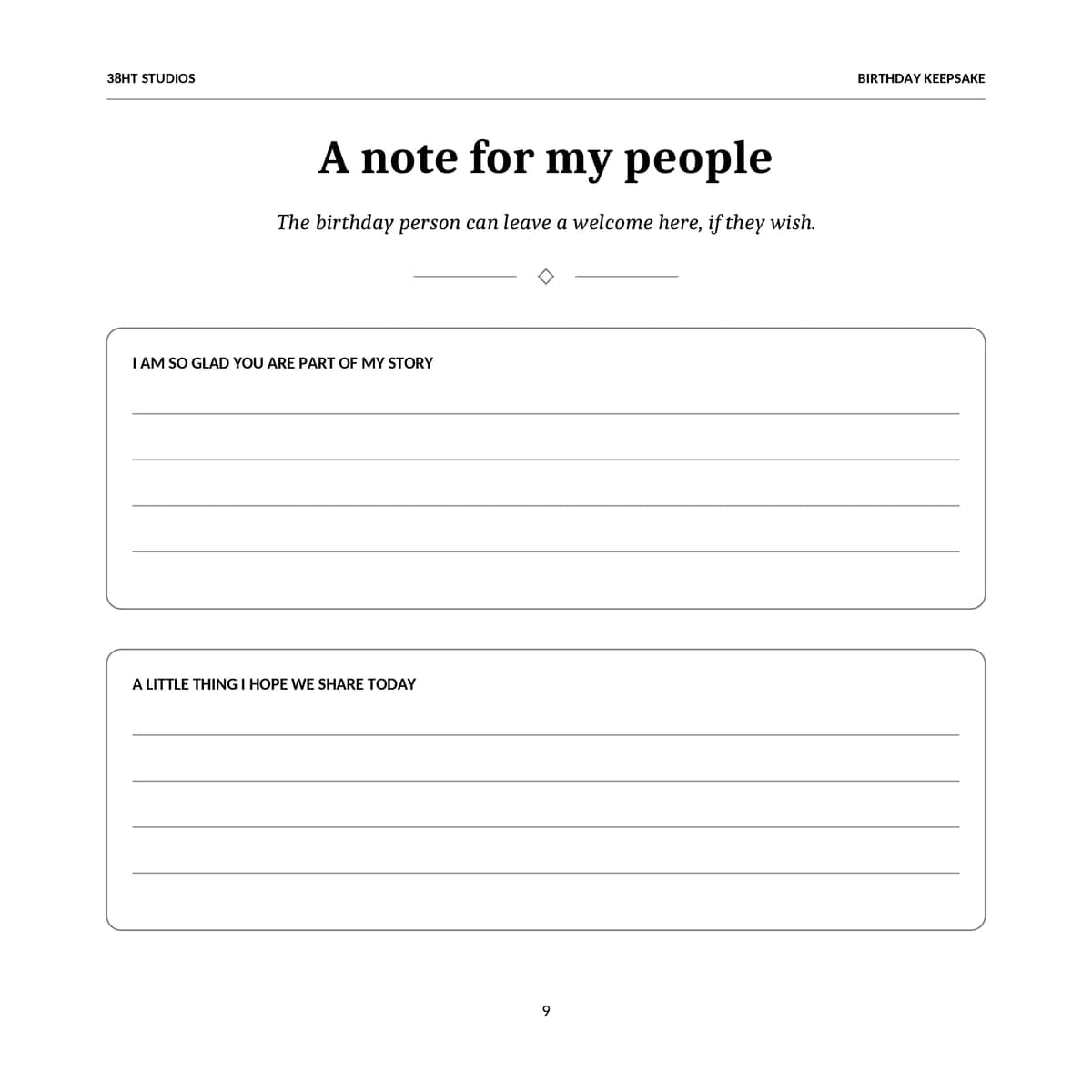 30th Birthday Guest Book & Memory Keepsake interior line art 9
