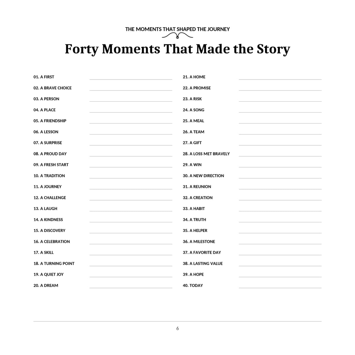 40th Birthday Guest Book & Memory Keepsake interior line art 6