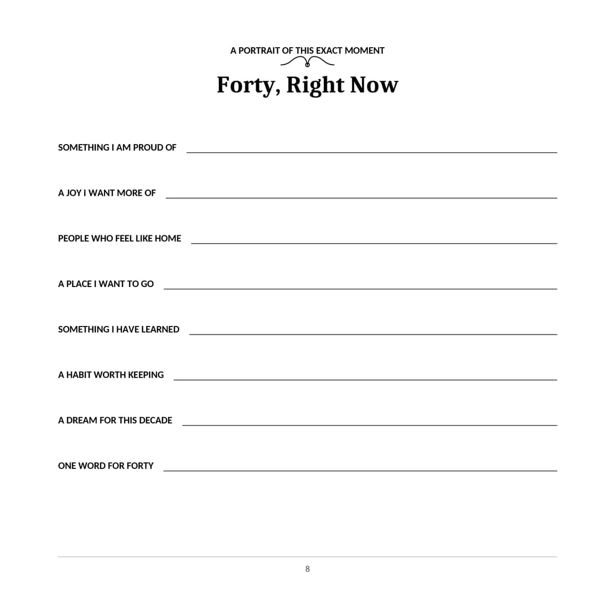 40th Birthday Guest Book & Memory Keepsake interior line art 8