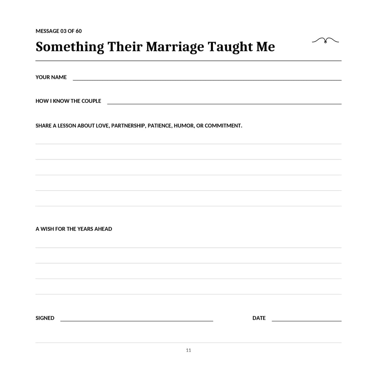 50th Wedding Anniversary Guest Book & Memory Keepsake interior line art 11