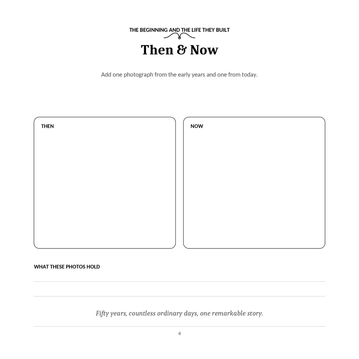 50th Wedding Anniversary Guest Book & Memory Keepsake interior line art 4