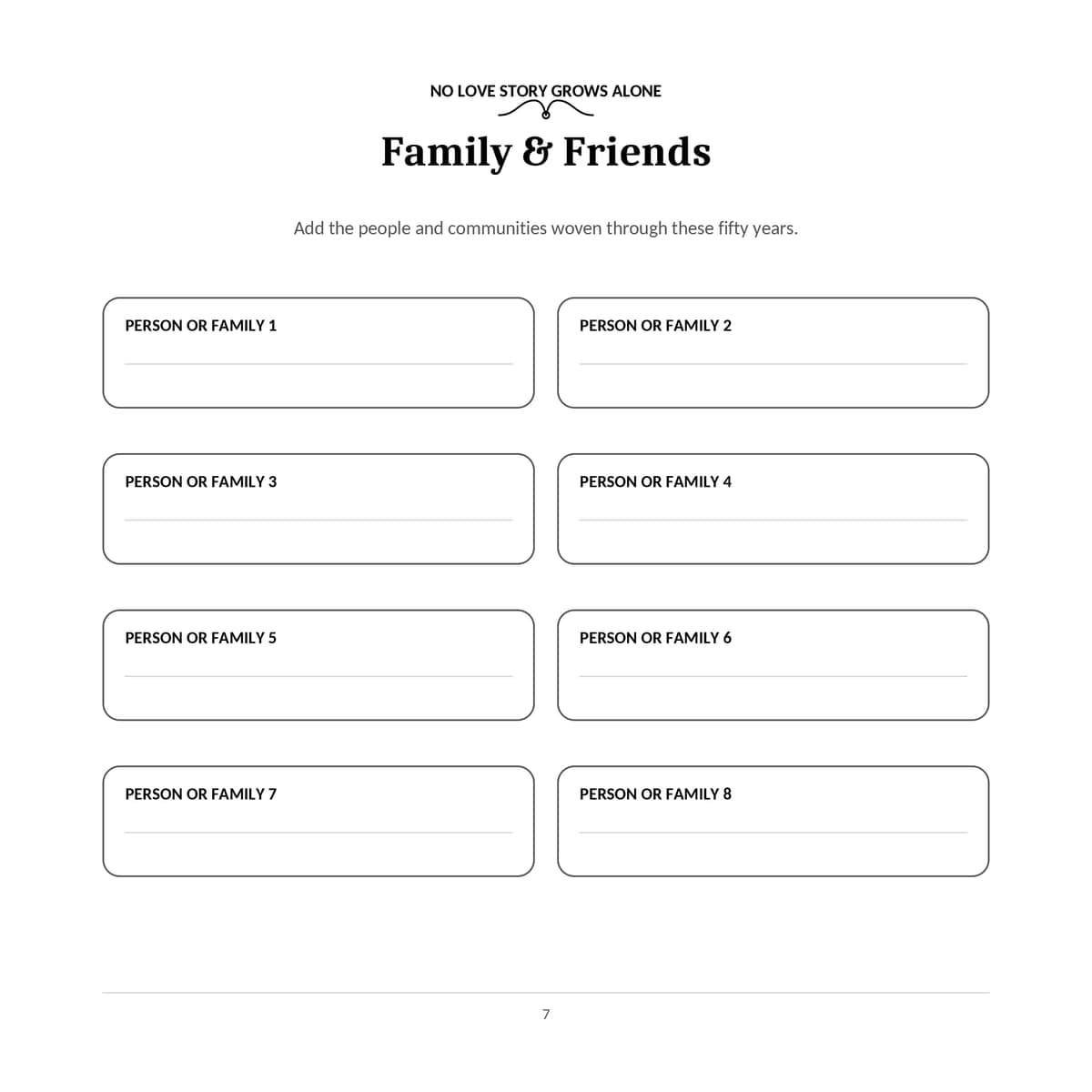 50th Wedding Anniversary Guest Book & Memory Keepsake interior line art 7