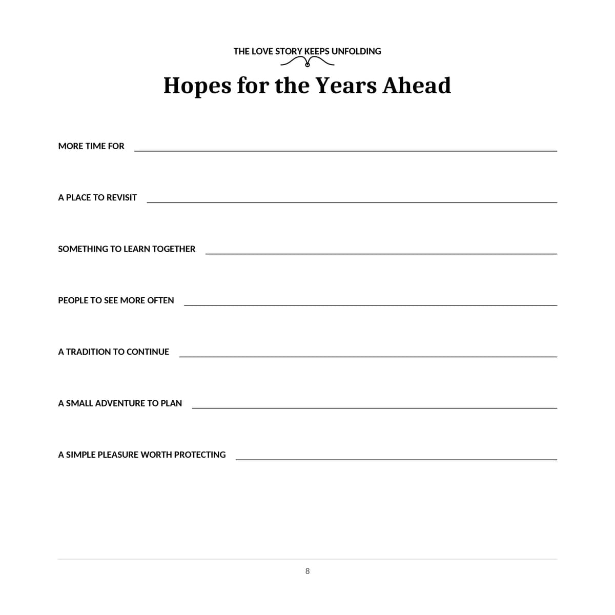 50th Wedding Anniversary Guest Book & Memory Keepsake interior line art 8