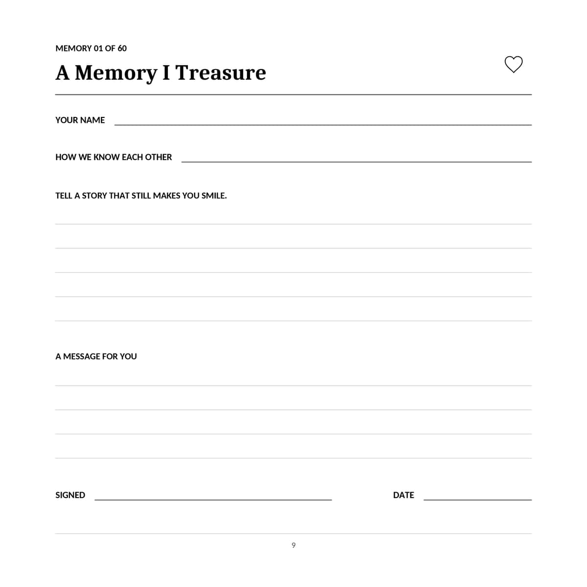 60th Birthday Guest Book interior line art 9