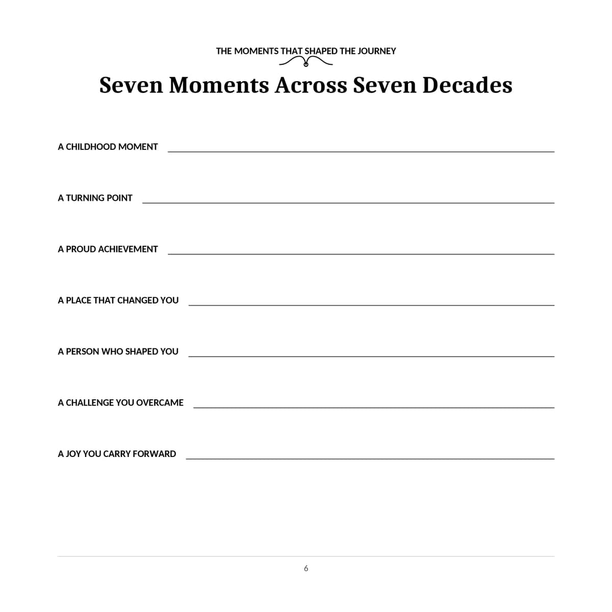 70th Birthday Guest Book interior line art 6