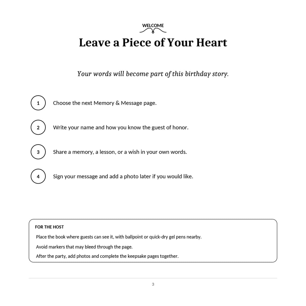80th Birthday Guest Book interior line art 3