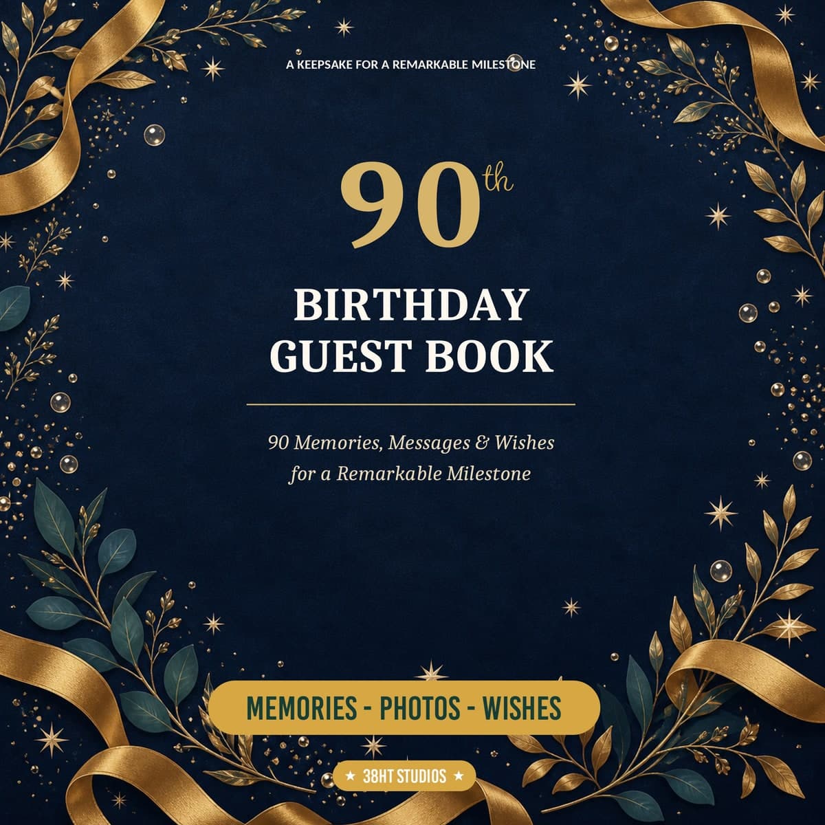 90th Birthday Guest Book cover