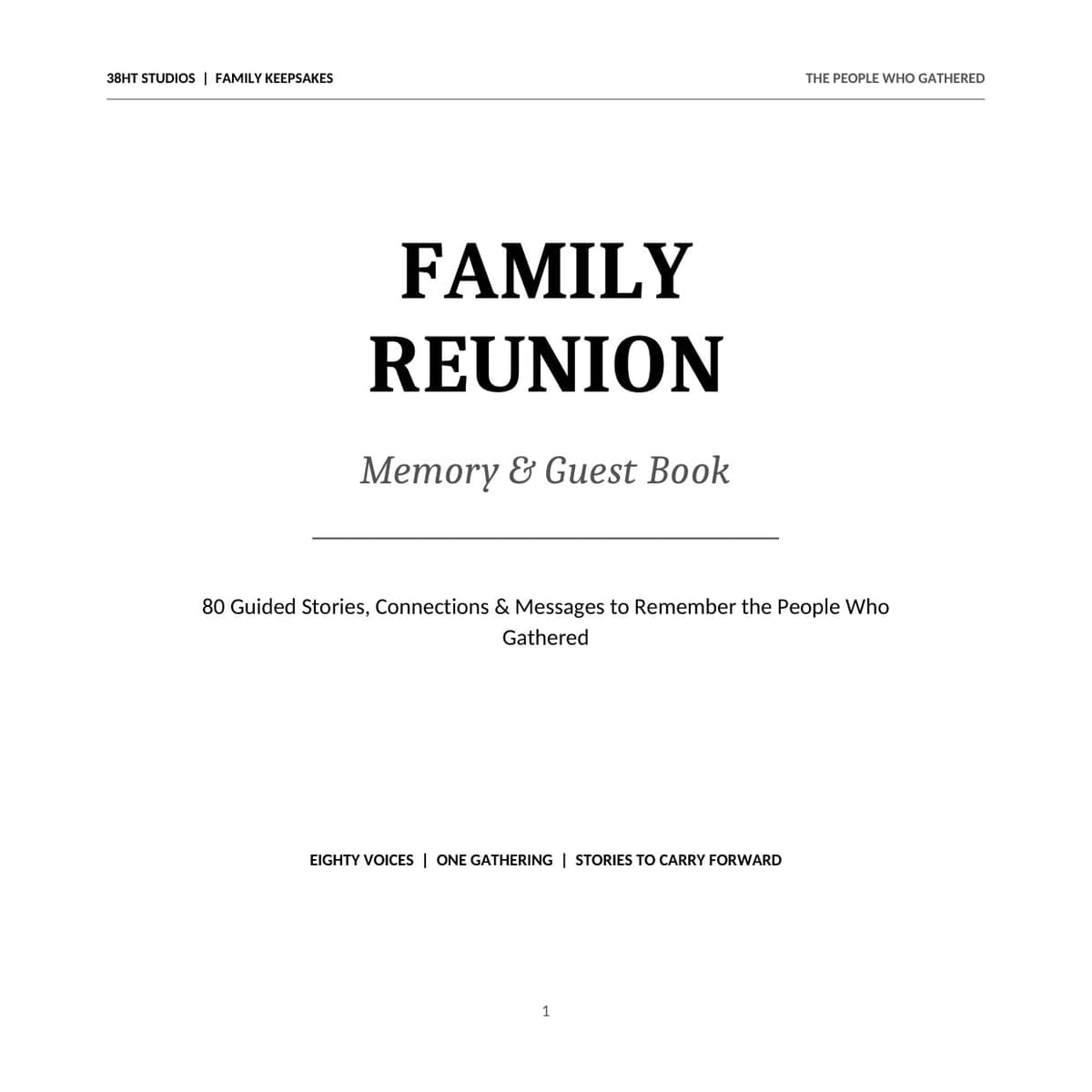 Family Reunion Memory & Guest Book interior page 1