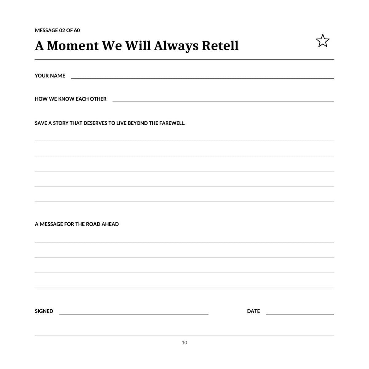 Retirement Guest Book and Memory Keepsake interior page 10