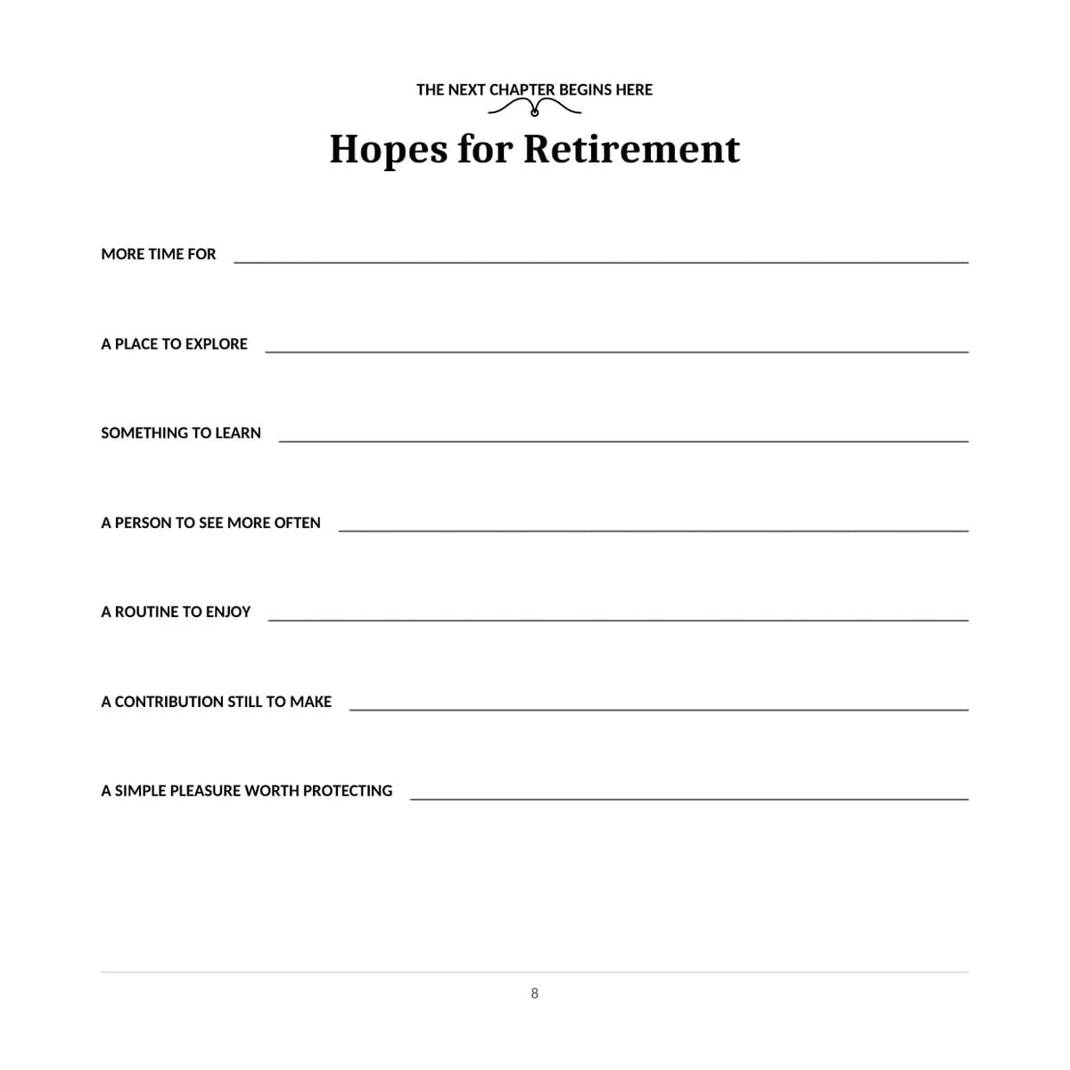 Retirement Guest Book and Memory Keepsake interior page 8