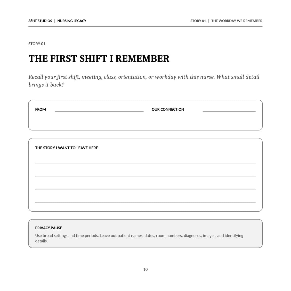 Nurse Retirement Memory & Legacy Book interior page 10