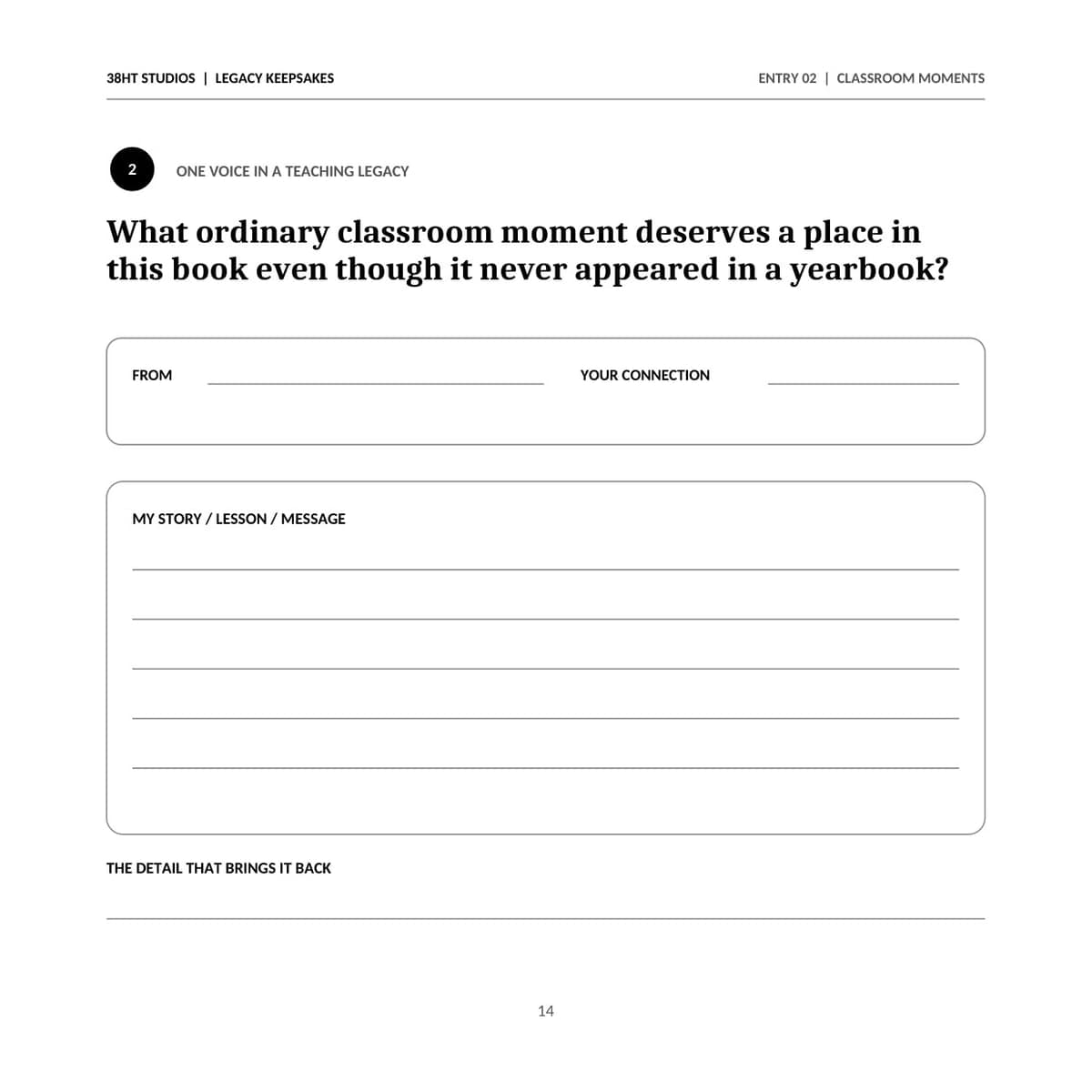 Teacher Retirement Memory & Legacy Book interior page 14