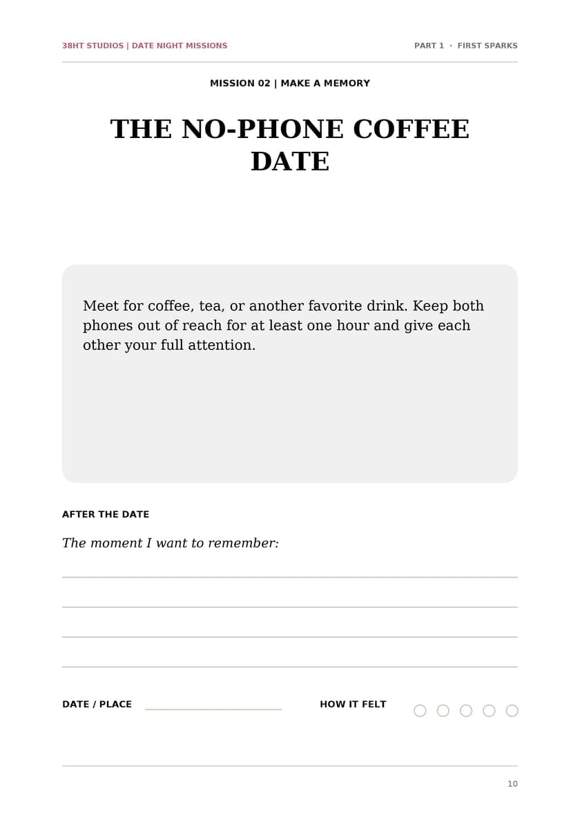 100 Date Night Missions for New Couples interior line art 10