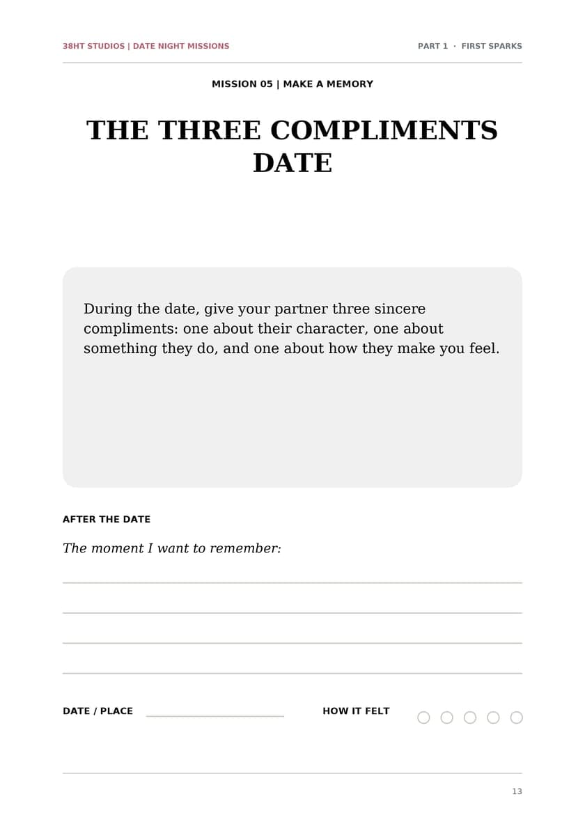 100 Date Night Missions for New Couples interior line art 13