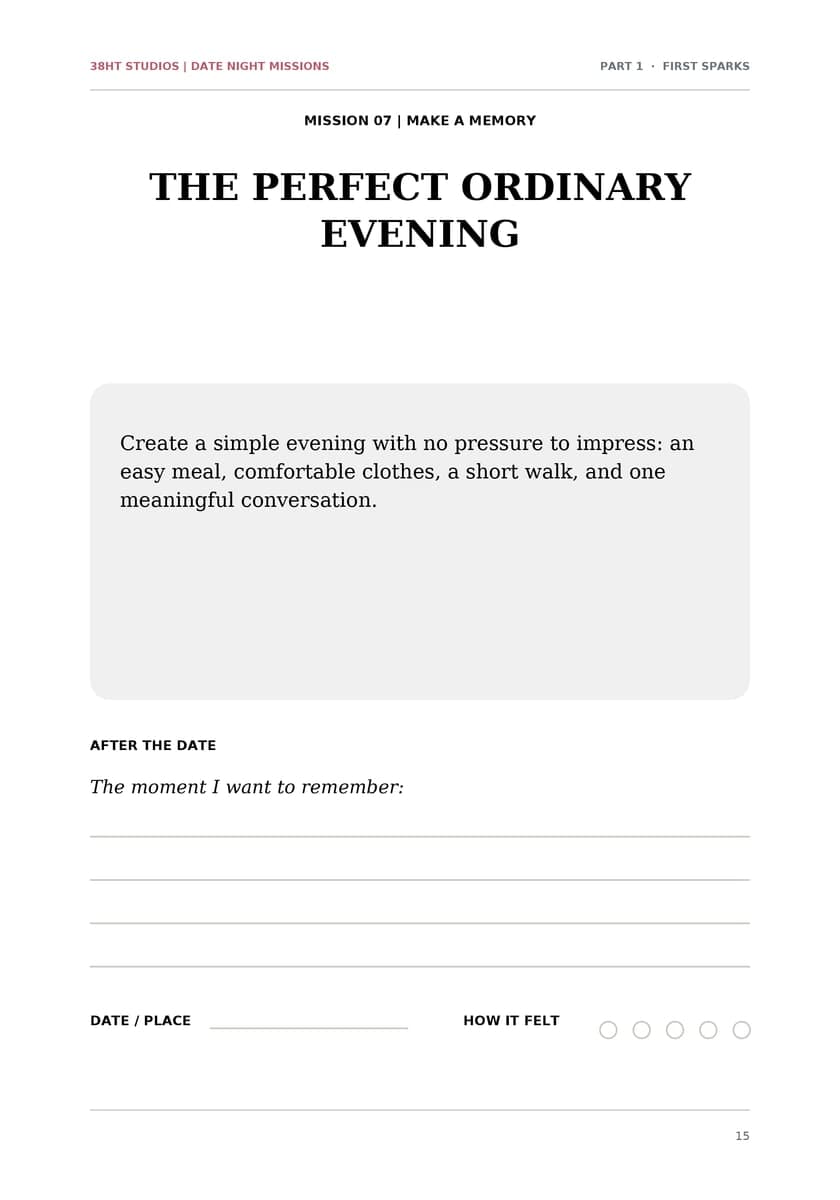 100 Date Night Missions for New Couples interior line art 15