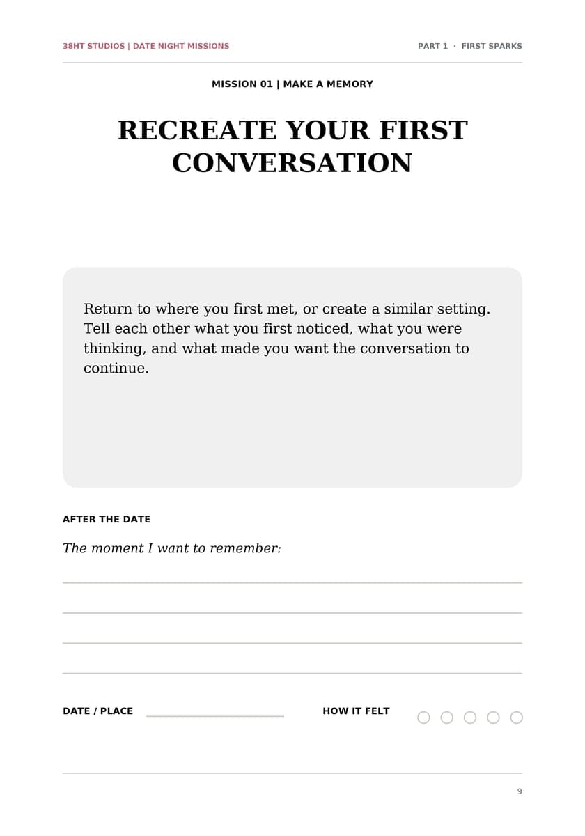 100 Date Night Missions for New Couples interior line art 9