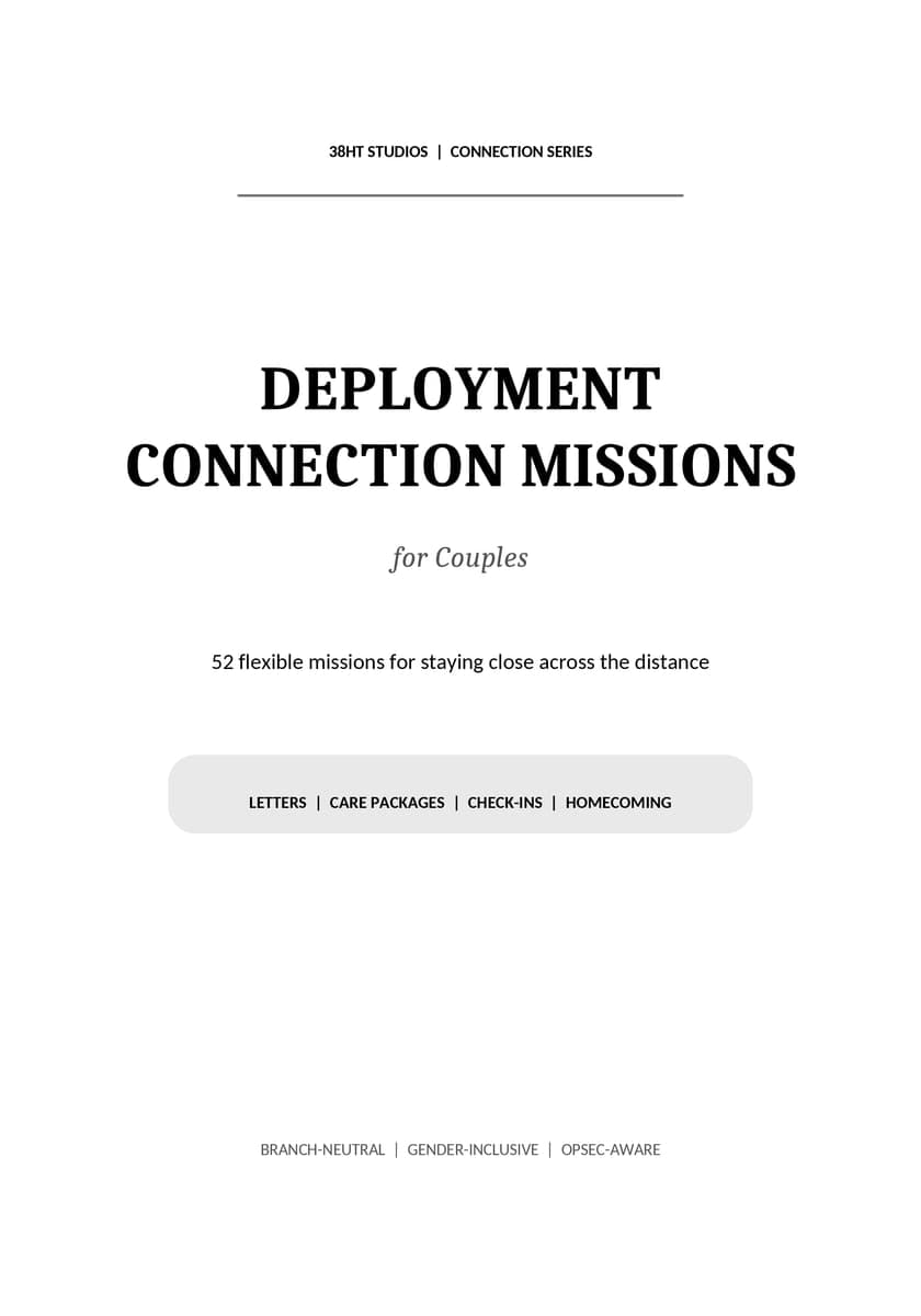 Deployment Connection Missions for Couples interior line art 1