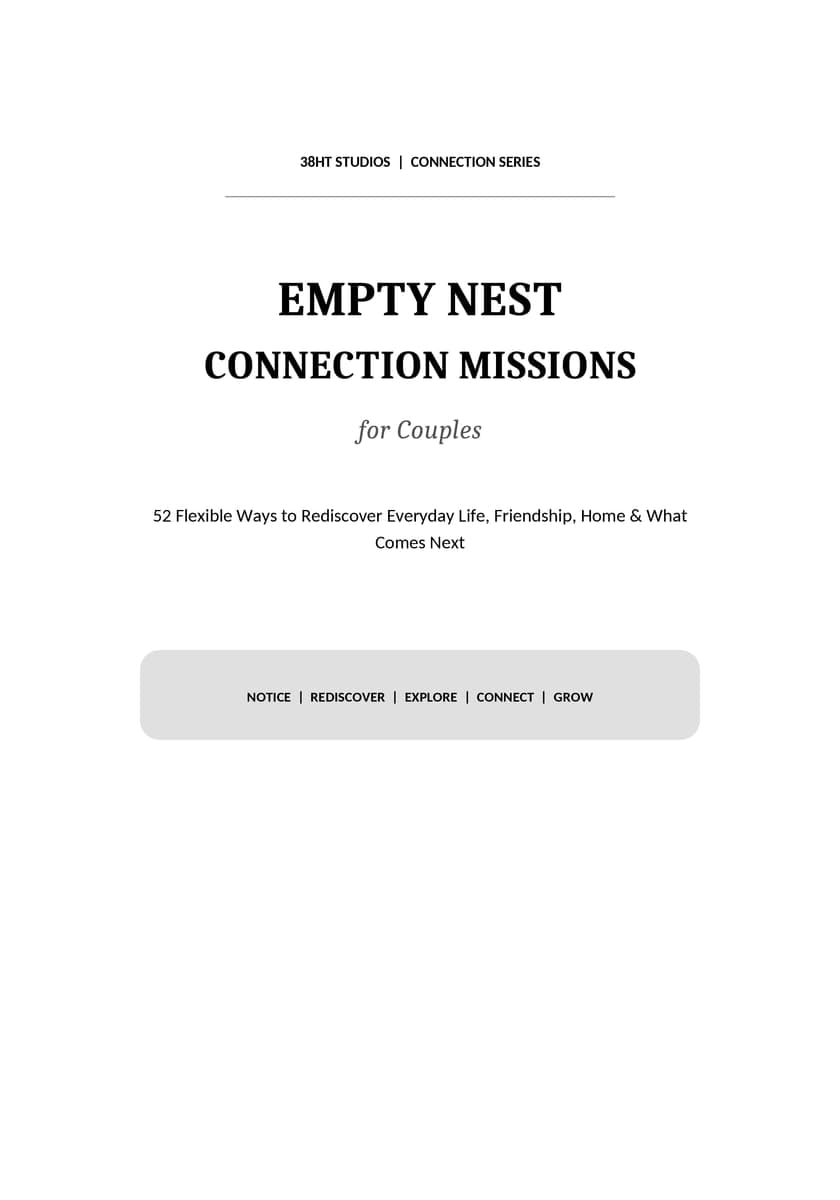 Empty Nest Connection Missions for Couples interior line art 1
