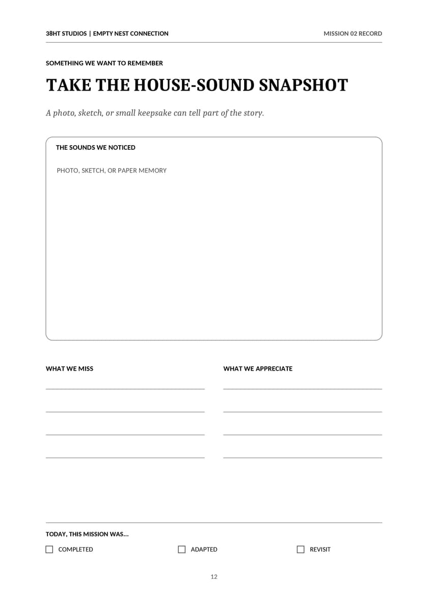 Empty Nest Connection Missions for Couples interior line art 12