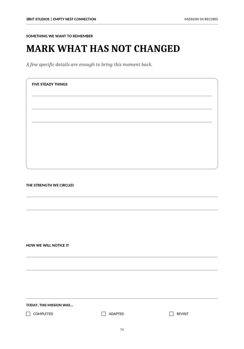 Empty Nest Connection Missions for Couples interior line art 16