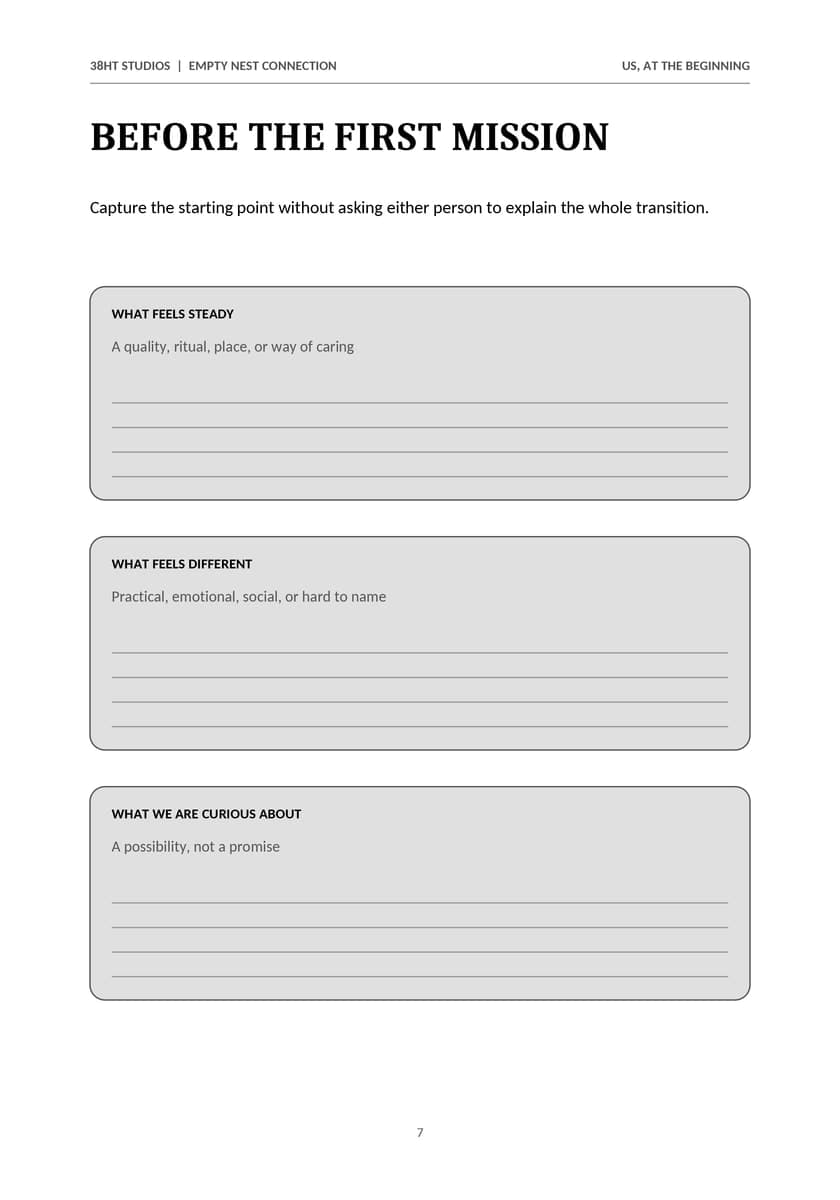 Empty Nest Connection Missions for Couples interior line art 7