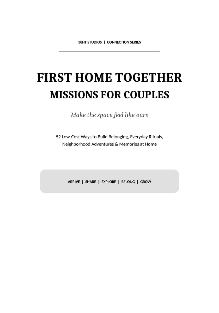 First Home Together Missions for Couples interior line art 1