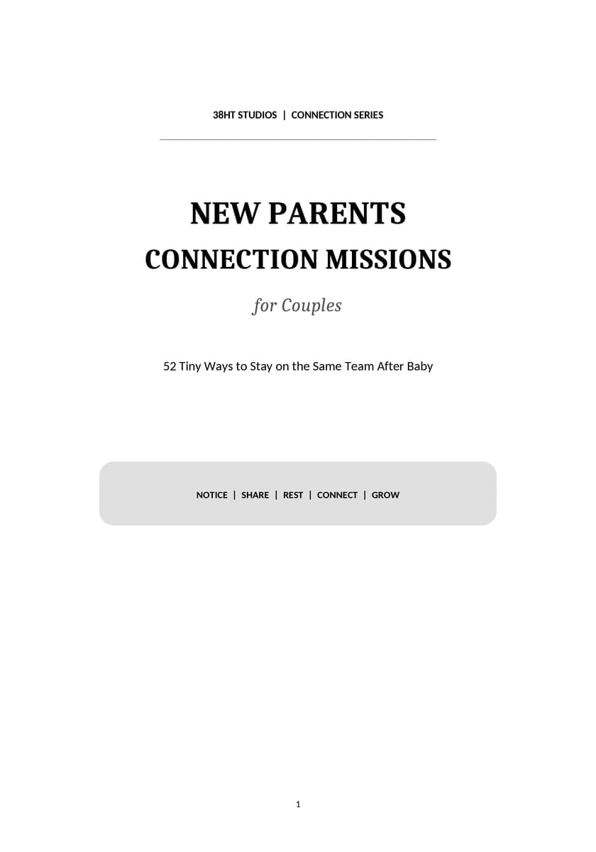 New Parents Connection Missions for Couples interior line art 1