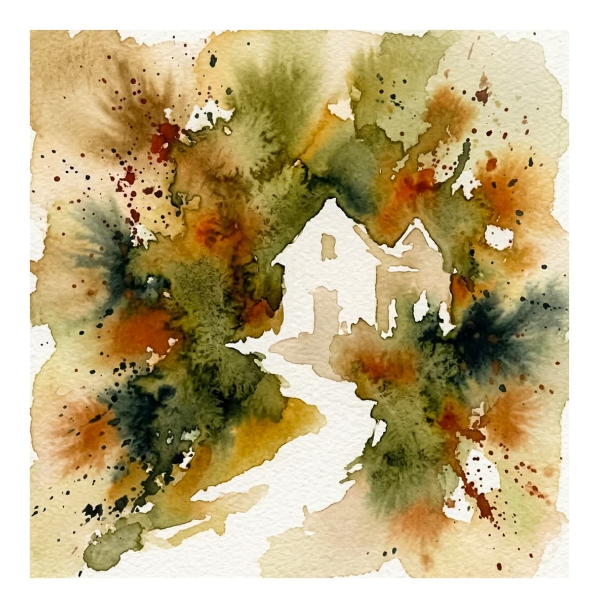 Autumn Gothic Reverse Coloring Book interior page 10