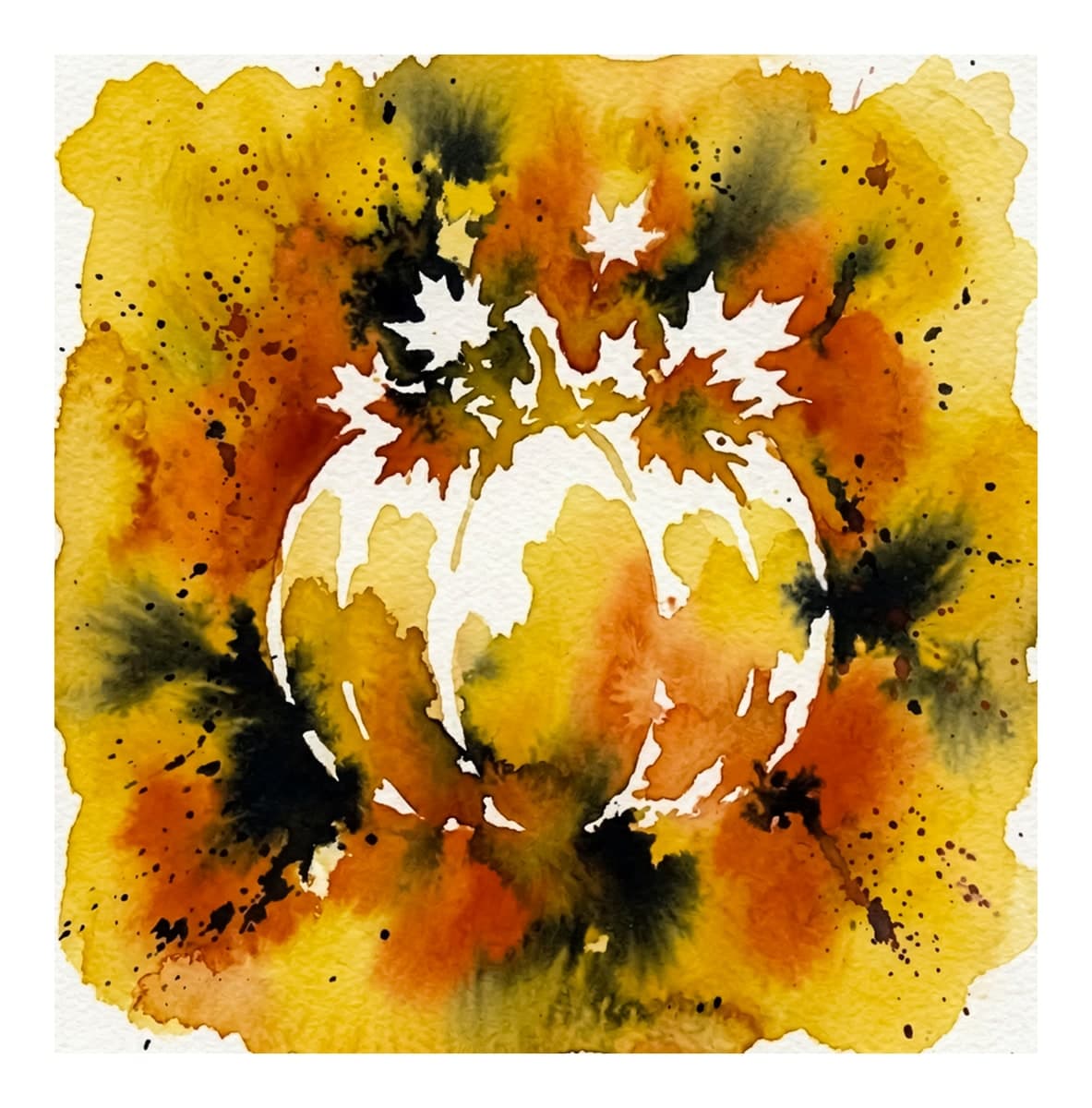 Autumn Gothic Reverse Coloring Book interior page 3