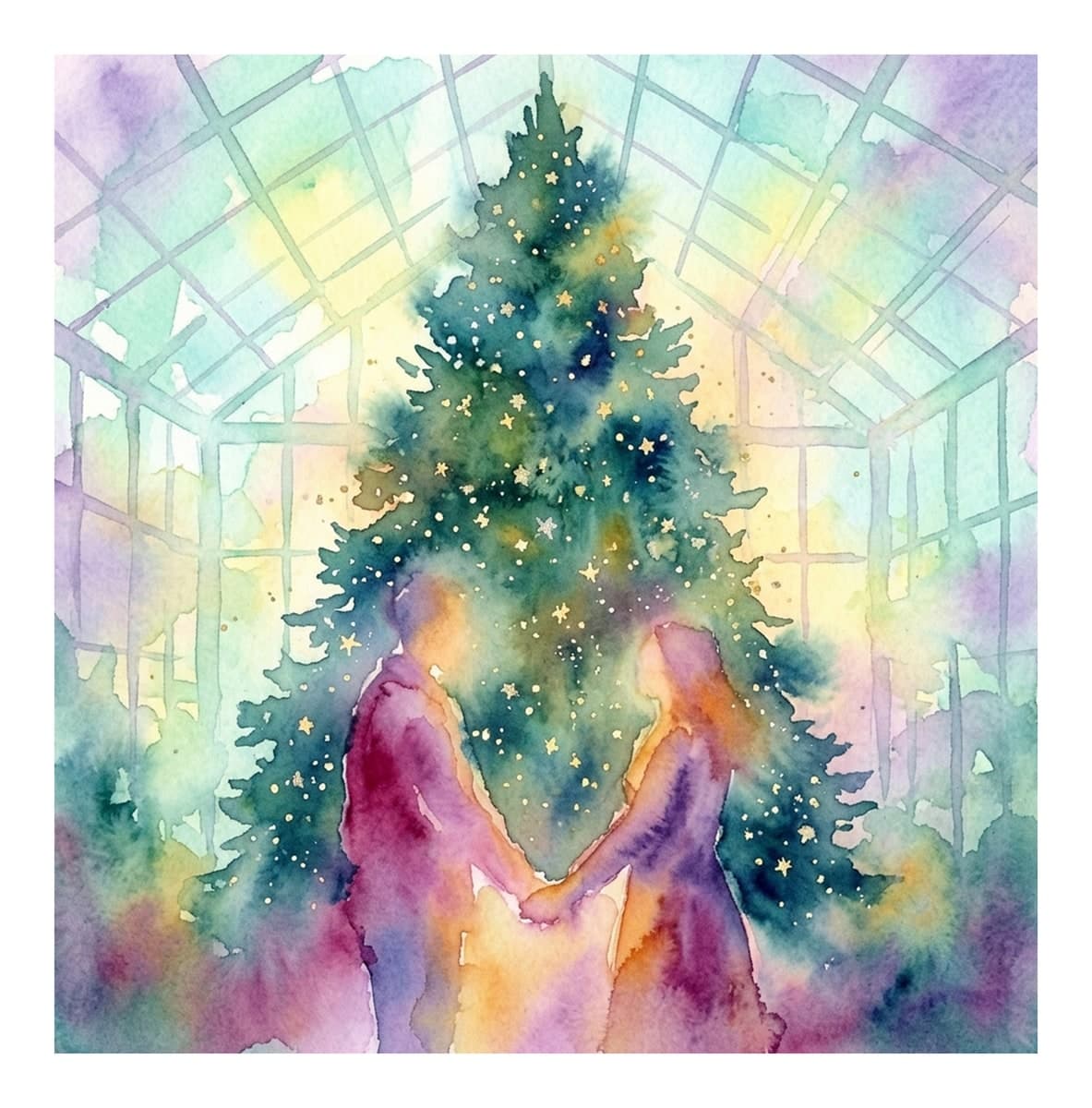 Christmas Botanical Garden Reverse Coloring Book interior page 1