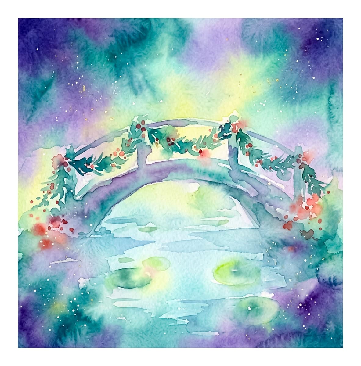 Christmas Botanical Garden Reverse Coloring Book interior page 14