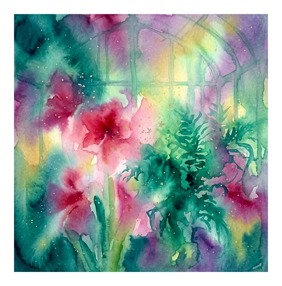 Christmas Botanical Garden Reverse Coloring Book interior page 5