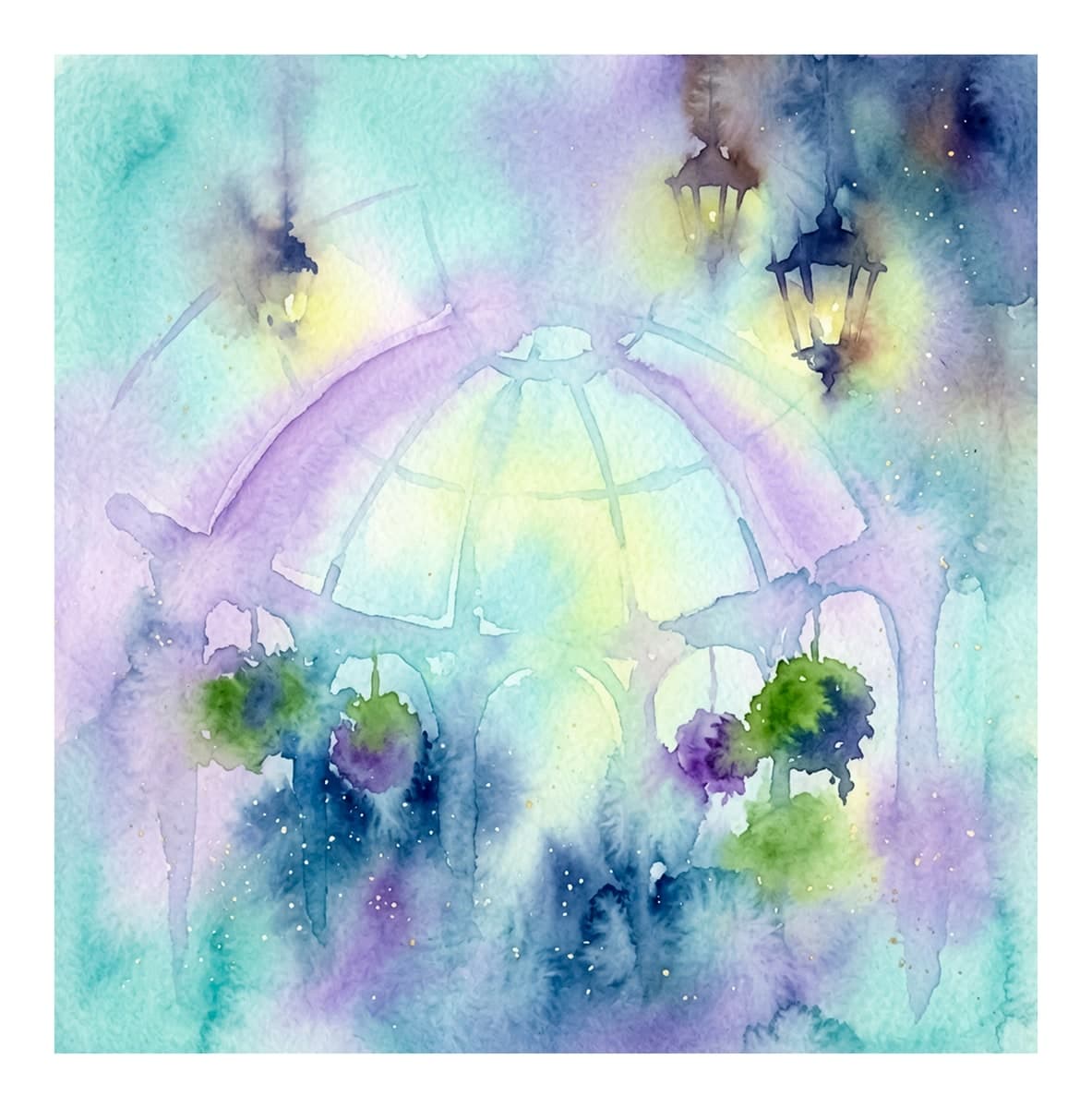Christmas Botanical Garden Reverse Coloring Book interior page 7