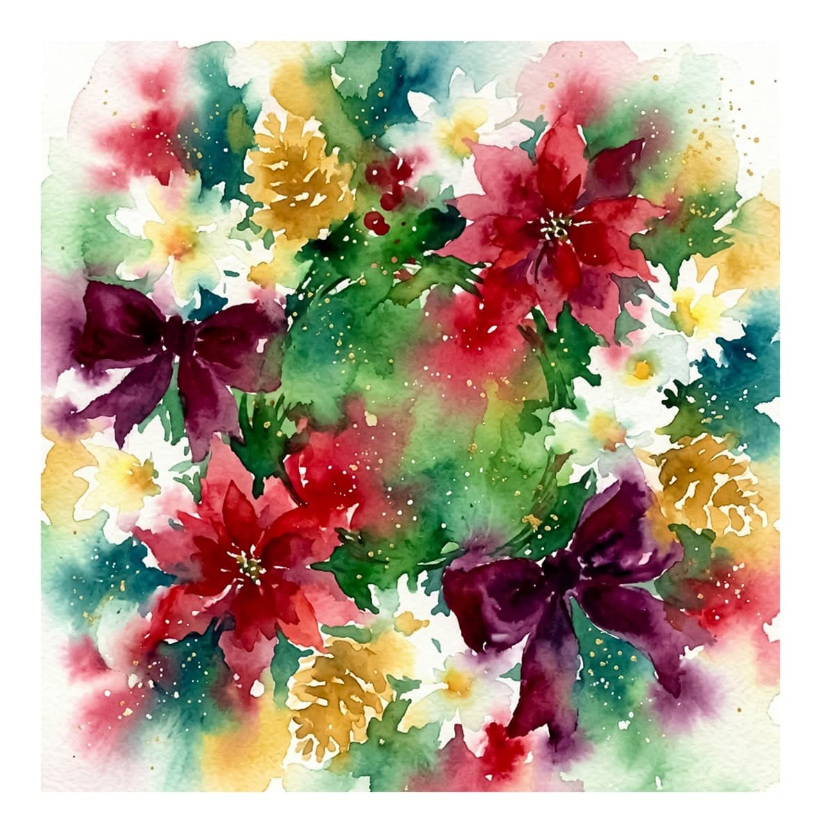 Christmas Floral Magic Reverse Coloring Book interior page 12