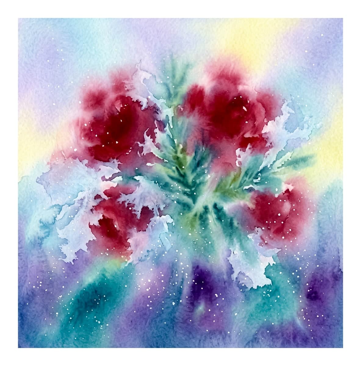 Christmas Floral Magic Reverse Coloring Book interior page 9